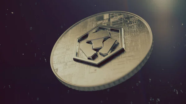 Kripto.com şifreleme sembolü. Şifreli para 3 boyutlu illüstrasyon