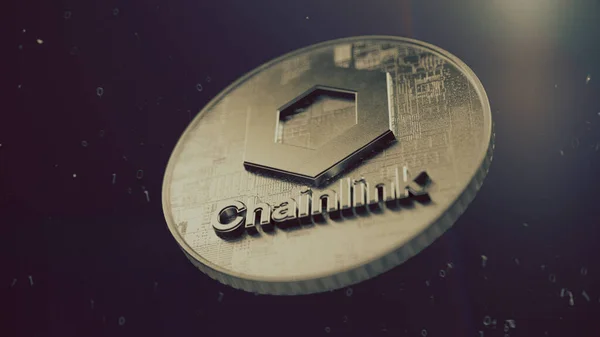 Chainlink Symbole Crypto Monnaie Crypto Monnaie Pièce Illustration — Photo