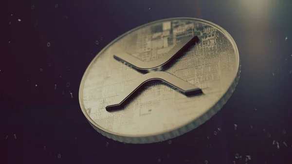 XRP şifreleme sembolü. Şifreli para 3 boyutlu illüstrasyon