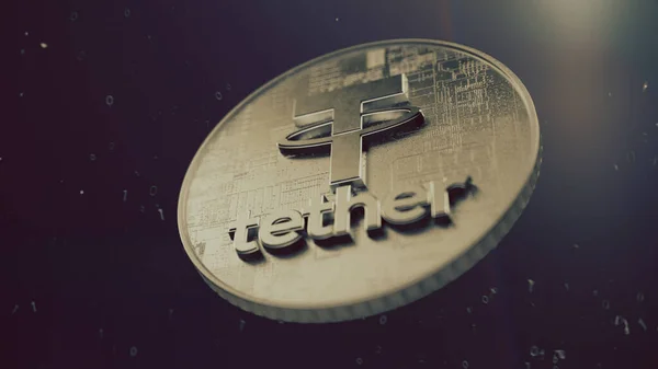 Tether Usdt Cryptocurrency Coin Illustration 스톡 사진