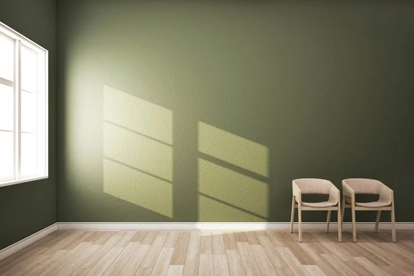 Habitación Con Pared Verde Dos Sillas Ilustración — Foto de Stock