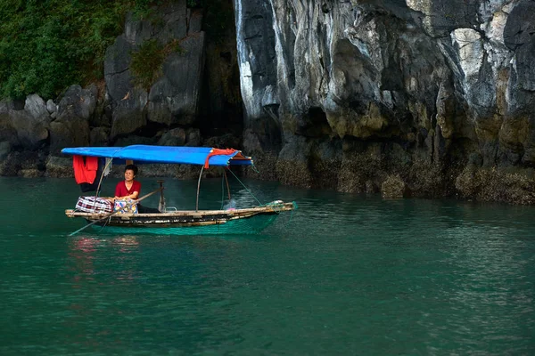 Long Bay Vietnam Noviembre 2014 Vendedor Flotante Que Vende Varios —  Fotos de Stock