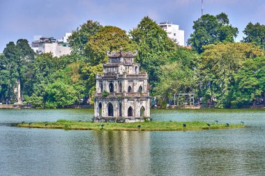 Kaplumbağa kule ya da Hoan Kiem Gölü Hanoi, Vietnam için kulede kaplumbağa