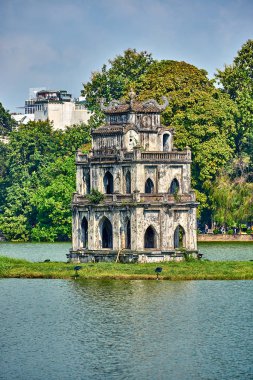 Kaplumbağa kule ya da Hoan Kiem Gölü Hanoi, Vietnam için kulede kaplumbağa