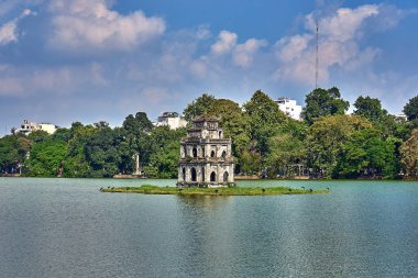 Kaplumbağa kule ya da Hoan Kiem Gölü Hanoi, Vietnam için kulede kaplumbağa