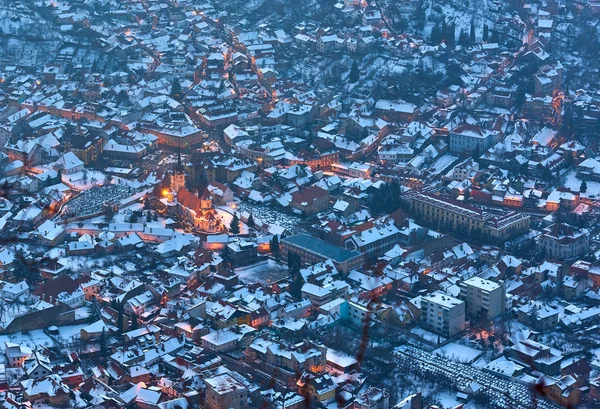 Brasov Τρανσυλβανία Ρουμανία Πανοραμική Άποψη Της Παλιάς Πόλης Και Την — Φωτογραφία Αρχείου