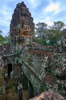 Angkor Thom Bayon Prasat Bayon Khmer tapınakta popüler turistik, Angkor Wat Archaeological Park içinde Siem Reap, Kamboçya Unesco Dünya Mirası 's