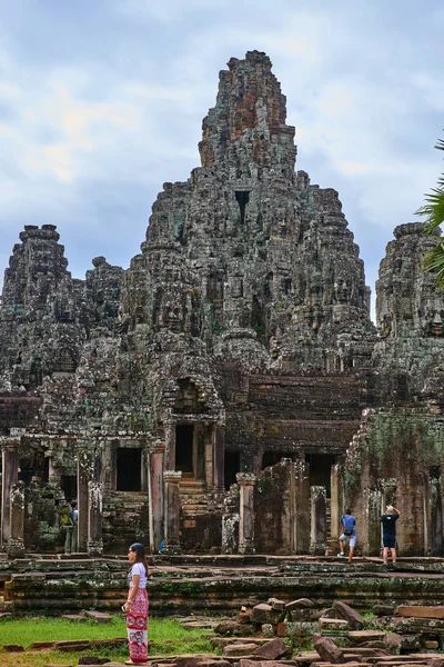 Bayon Prasat Bayon Khmer Ναό Angkor Thom Είναι Δημοφιλές Τουριστικό — Φωτογραφία Αρχείου