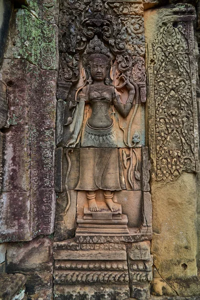 Angkor Thom Bayon Prasat Bayon Khmer Tapınakta Popüler Turistik Angkor — Stok fotoğraf