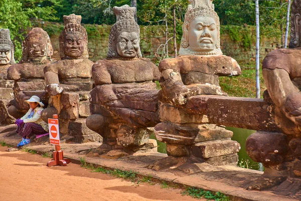 Siem Reap Kambodja December 2014 Buddhistiska Templet Angkor Thom Komplex — Stockfoto