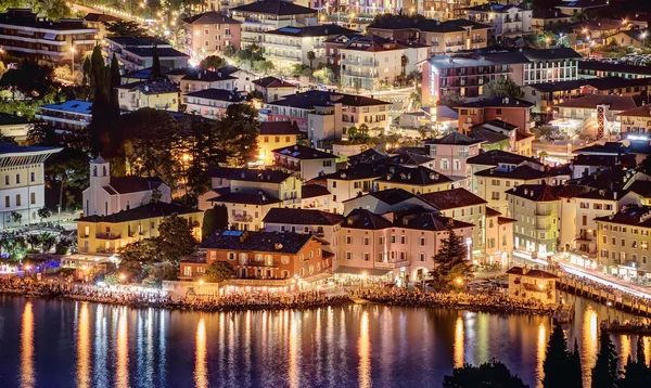 Torbole Lago Garda Luglio 2014 Panorama Torbole Lago Garda Notte — Foto Stock