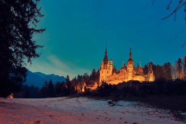 Sinaia, Romanya. Peles Kalesi, Karpat Dağları'nda Romanya krallar yazlık.