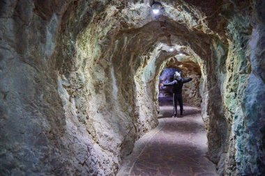 Şelale Varone mağara Garda Gölü, Varone, Trentino Alto Adige, İtalya gorge görünümünü yakın park