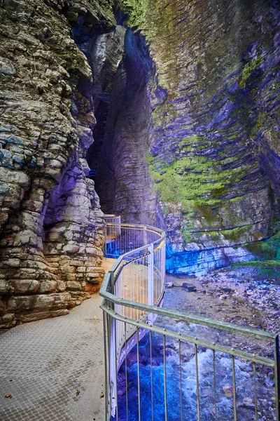 Cachoeira Varone Cave Park Lake Garda Vista Para Desfiladeiro Varone — Fotografia de Stock