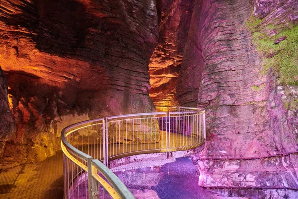 Водоспад Varone Печера Парк Біля Озера Гарда Вид Ущелину Varone — стокове фото