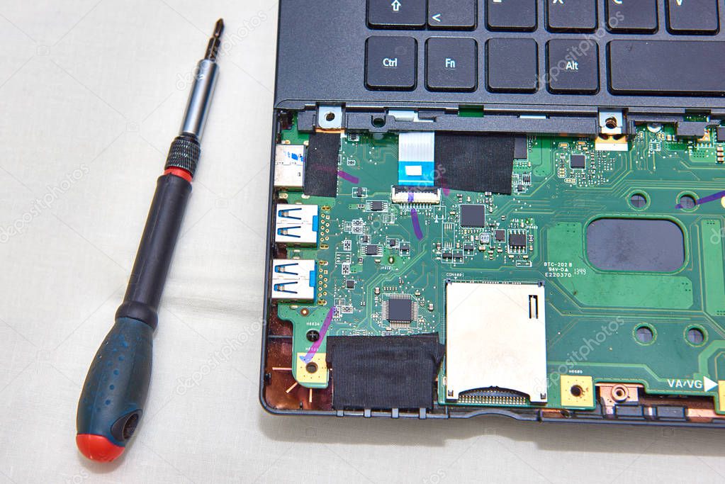 Professional laptop repair,Close up with selective focus