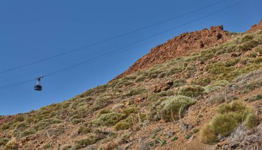 Mount Teide, volkan Teide, yatay ve lav sahne Teide Milli Parkı'nda-Tenerife, Kanarya Adaları