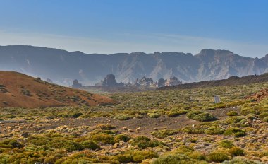 Mount Teide, volkan Teide, yatay ve lav sahne Teide Milli Parkı'nda-Tenerife, Kanarya Adaları