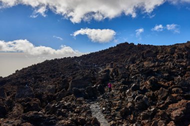 Mount Teide, volkan Teide, yatay ve lav sahne Teide Milli Parkı'nda-Tenerife, Kanarya Adaları