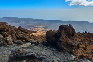 Mount Teide, volkan Teide, yatay ve lav sahne Teide Milli Parkı'nda-Tenerife, Kanarya Adaları