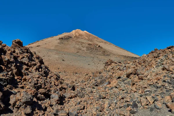 Landskap Med Berget Teide Vulkanen Teide Och Lava Landskapet Nationalparken — Stockfoto