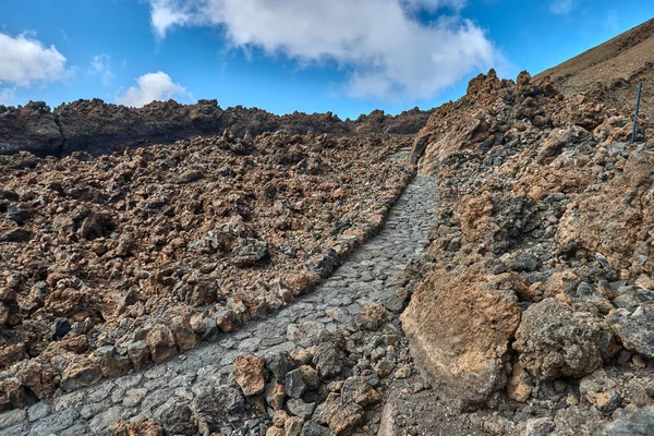 Vulkanen Teide Och Lava Landskapet Nationalparken Teide Rocky Vulkaniska Landskapet — Stockfoto