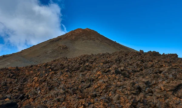 Landskap Med Berget Teide Vulkanen Teide Och Lava Landskapet Nationalparken — Stockfoto