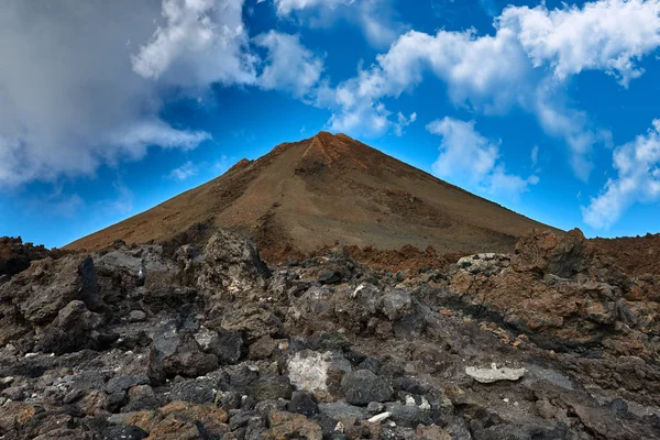 Vulkanen Teide Och Lava Landskapet Nationalparken Teide Rocky Vulkaniska Landskapet — Stockfoto