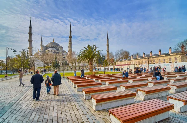 Istanbul Türkei Februar 2013 Blaue Moschee Istanbul Beliebter Touristenort Sultan — Stockfoto
