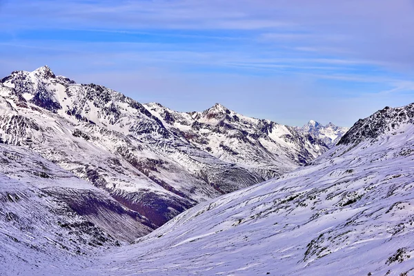 Paisaje Invernal Val Senales Estación Esquí Glaciar Italiana Día Soleado —  Fotos de Stock