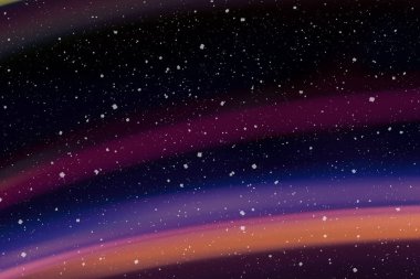 Ufuk bokeh ile arka plan ışıklar, düşen kar etkisi ile odaklanmamış arka plan üzerinde renkli bokeh soyut bulanık