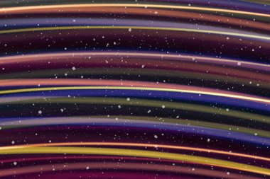 Ufuk bokeh ile arka plan ışıklar, düşen kar etkisi ile odaklanmamış arka plan üzerinde renkli bokeh soyut bulanık