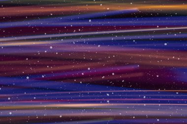 Ufuk bokeh ile arka plan ışıklar, düşen kar etkisi ile odaklanmamış arka plan üzerinde renkli bokeh soyut bulanık