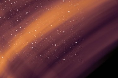 Ufuk bokeh ile arka plan ışıklar, düşen kar etkisi ile odaklanmamış arka plan üzerinde renkli bokeh soyut bulanık