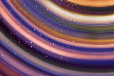 Ufuk bokeh ile arka plan ışıklar, düşen kar etkisi ile odaklanmamış arka plan üzerinde renkli bokeh soyut bulanık