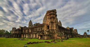 Angkor Wat görünümünü gündoğumu, Arkeoloji Parkı Siem Reap, Kamboçya UNESCO Dünya Miras Listesi '