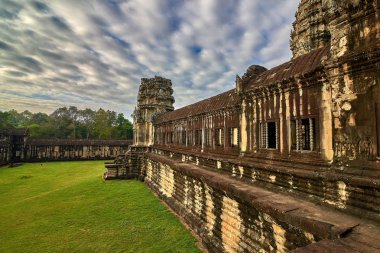 Angkor Wat görünümünü gündoğumu, Arkeoloji Parkı Siem Reap, Kamboçya UNESCO Dünya Miras Listesi '