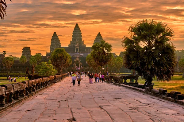 Siem Reap Cambodia Dicembre 2014 Veduta Angkor Wat All Alba — Foto Stock