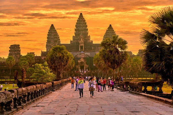Сієм Ріп Камбоджі Грудня 2014 View Ангкор Ват Сходом Сонця — стокове фото