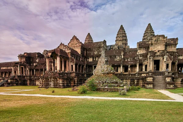 Προβολή Του Angkor Wat Στην Ανατολή Του Ηλίου Αρχαιολογικό Πάρκο — Φωτογραφία Αρχείου