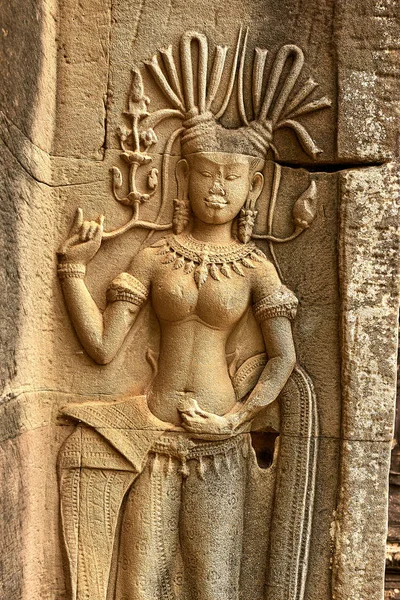 Weergave Van Angkor Wat Bij Zonsopgang Archeologisch Park Siem Reap — Stockfoto