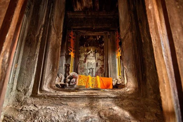 Widok Angkor Wat Wschodzie Słońca Park Archeologiczny Siem Reap Kambodża — Zdjęcie stockowe