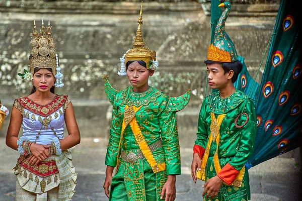 Siem Reap Cambodia Décembre 2014 Les Cambodgiens Apsara Danseurs Angkor — Photo