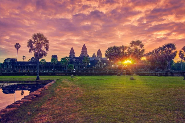 Veduta Angkor Wat All Alba Parco Archeologico Siem Reap Cambogia — Foto Stock