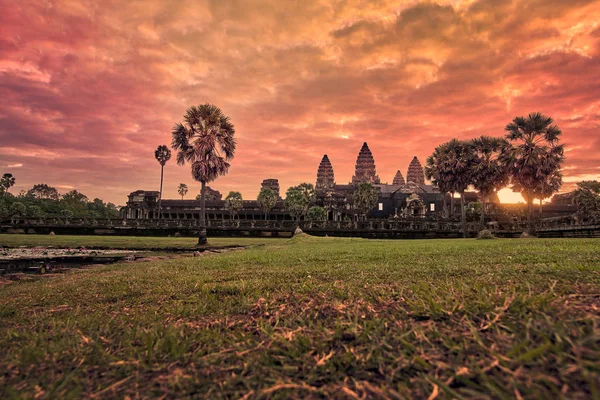 Veduta Angkor Wat All Alba Parco Archeologico Siem Reap Cambogia — Foto Stock