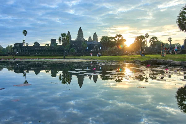 Siem Reap Cambodia Dicembre 2014 Veduta Angkor Wat All Alba — Foto Stock