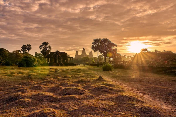 Vue Angkor Wat Lever Soleil Parc Archéologique Siem Reap Cambodge — Photo