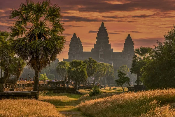 Siem Reap Kambodża Grudnia 2014 View Angkor Wat Wschodzie Słońca — Zdjęcie stockowe