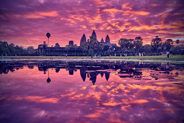 Siem Reap Kambodża 2014 View Grudnia Wschód Słońca Park Archeologiczny — Zdjęcie stockowe