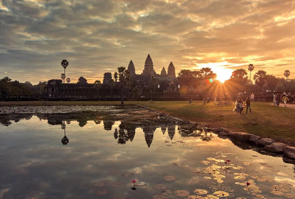 Siem Reap Cambodia Dicembre 2014 Veduta Angkor Wat All Alba — Foto Stock